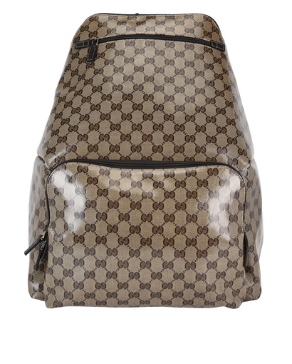 GG Crystal Backpack, &pound;595, Handbags, Beige/Brown, Coated Canvas, Front view
